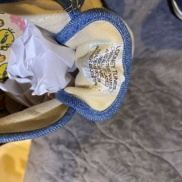 Looney Tunes Women's Yellow and Blue Trainers Size 10 - Picture 9 of 11